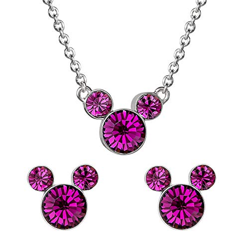 Disney Micky Maus Geburtsstein Halskette und Ohrringe SH00519RFEBL.PH von Disney