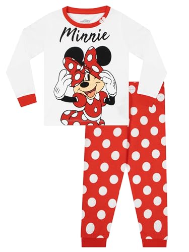 Disney Minnie Maus Schlafanzug | Baumwolle Schlafanzug Mädchen | Pyjama Kinder Lang 110 von Disney