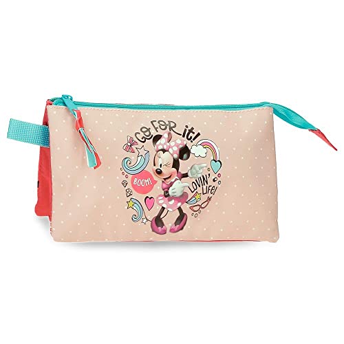 Disney Minnie Lovin Life Federmäppchen Dreifach Mehrfarbig 22x12x5 cm Mikrofaser, bunt, Dreifach-Etui von Disney