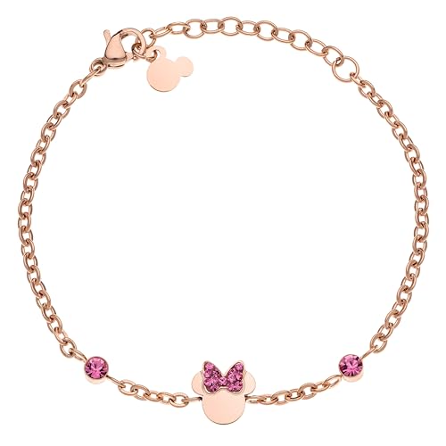 Disney Minnie Mädchen-Armband, Edelstahl, Kristall, One Size, Disney Schmuck von Disney