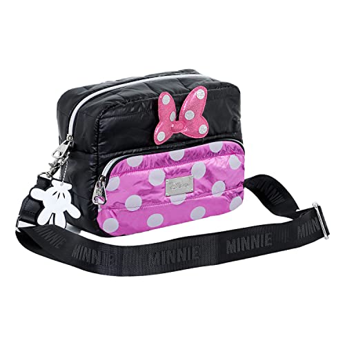 Disney Minnie Maus Air-Padding IBiscuit Schultertasche, Schwarz von Disney