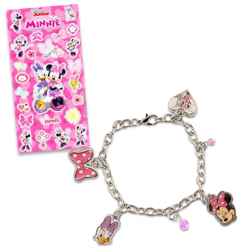 Disney Minnie-Maus-Charm-Armband für Mädchen – Bündel mit Minnie-Maus- und Gänseblümchen-Charm-Armband und mehr | Disney Charm-Armband-Set von Disney