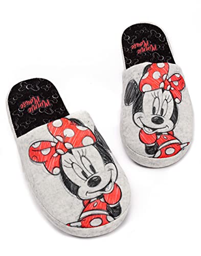 Disney Minnie Maus Hausschuhe Womens Damen Slip-on Grey House Schuhe 36-37 EU von Disney