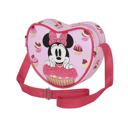 Disney Minnie Maus Muffin-Casual Herz Schultertasche, Rosa, 21 x 15,5 cm von Disney