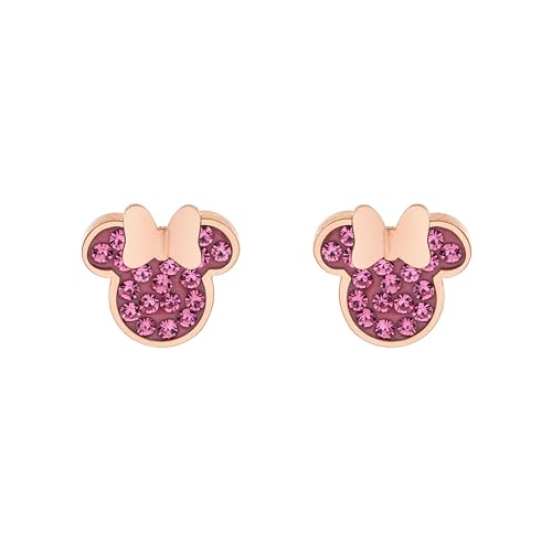 Disney Minnie Mädchen Ohrstecker, Edelstahl Zirkonia, Disney Schmuck von Disney