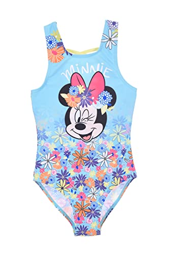 Disney Minnie Mouse Badeanzug für Mädchen, Schwimmen Kostüm Minnie Maus, Einteiliger Badeanzug für Mädchen, Geschenk für Mädchen, Größen 8 Jahre, Blau von Disney