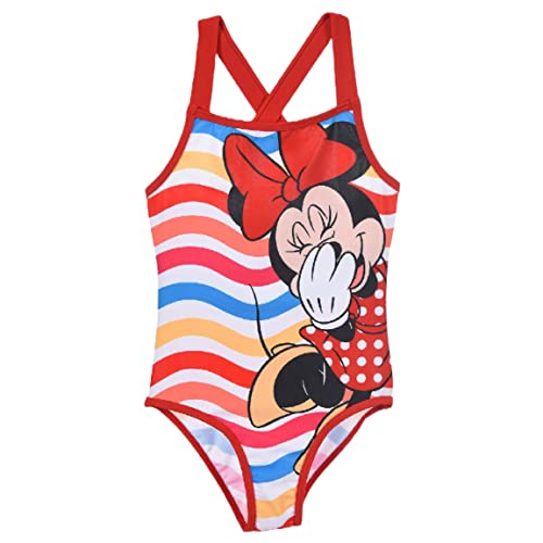 Disney Minnie Mouse Badeanzug für Mädchen, Schwimmen Kostüm für Mädchen, Schwimmanzug Minnie Mouse Design, Größe 8 Jahre - Rot von Disney