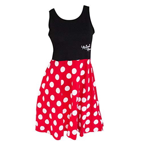 Disney Minnie Mouse-Frauen und rote Polka-Punkt-Kleid Medium von Disney