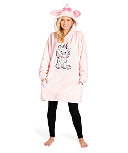 Disney Minnie Mouse Kapuzenpullover Damen Oversize Hoodie Decke mit Ärmeln Sherpa Pullover mit Kapuze Damen Teens Weiche und Warme Geschenk Idee (Rosa/Marie) von Disney