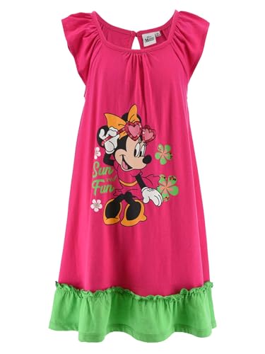 Disney Minnie Mouse Kleid für Mädchen, Kurzarm Kleid für Mädchen, Design 'Sun and Fun' Minnie Maus Kleid, Geschenk für Mädchen, Größe 6 Jahre | Rosa von Disney