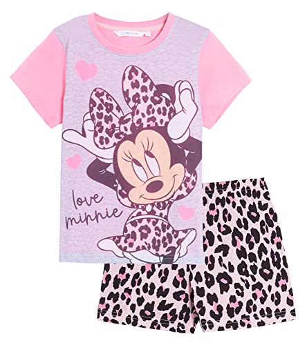 Disney Minnie Mouse Kurzpyjamas für Mädchen Kurzpyjamas für Kinder 2-teiliges Sommer-Nachtwäsche-Set, Rosa, 3-4 Jahre von Disney
