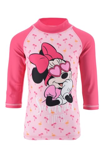 Disney Minnie Mouse Mädchen Badeanzug, UV-Schutz Badeanzug, Schwimmset Schwimmshirt, Größe 3 Jahre, Fuchsia von Disney