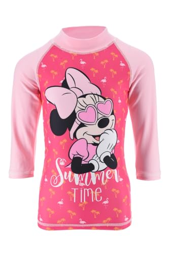 Disney Minnie Mouse Mädchen Badeanzug, UV-Schutz Badeanzug, Schwimmset Schwimmshirt, Größe 3 Jahre, Rosa von Disney