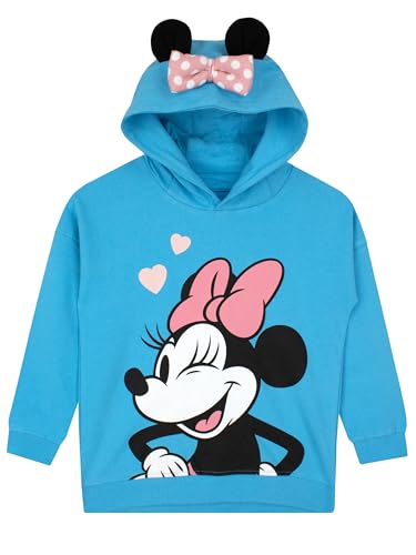 Disney Minnie Mouse Mädchen Hoodie | Sweatshirt Mädchen | Minni Maus Hoodie | Blau 110 von Disney