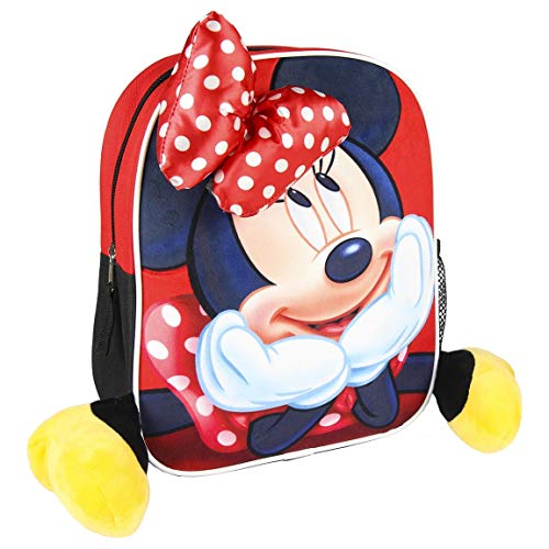 Disney Minnie Mouse Mädchen Rucksack, Großer Schulrucksack für Kinder, Kindergarten Rucksack, Schultasche 3D Design! Geschenk für Mädchen! von Disney