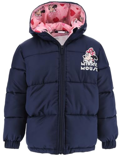 Disney Minnie Mouse Mantel für Mädchen, Warme und Weich Gepolsterte Jacke, Kapuzenmantel für Mädchen, Blau Minnie Mantel Design, Größe 6 Jahre, Blau von Disney