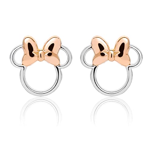 Disney Minnie Mouse Ohrstecker, zweifarbig, Minnie-Silhouette, Sterlingsilber, Sterling Silber, Keine Angaben von Disney