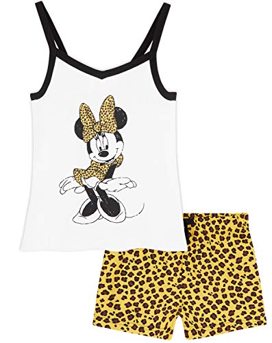 Disney Schlafanzug Mädchen Kurz, Stitch Frozen Prinzessinnen Minnie Mouse Pyjama Set Mädchen Set Stitch Schlafanzüge Stitch Kleidung Mädchen 2-14 Jahre Baumwolle (Leopard Minnie, 4-5 Jahre) von Disney