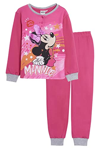 Disney Minnie Mouse Schlafanzug für Mädchen, luxuriös, glitzernd, in Geschenkbox, fuchsia, 6 Jahre von Disney