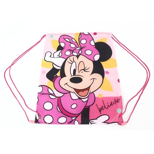 Disney Minnie Mouse Turnbeutel für Mädchen, Kinder Rucksack mit Kordelzug, Gepäcktasche, Reisesack Rucksack, Geschenk für Kinder von Disney