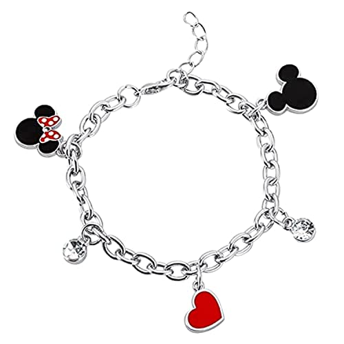 Disney Minnie und Mickey BH00228RL-65 Charm-Armband, Emaille, mehrfarbig, Einheitsgröße, Zink, Kein Edelstein von Disney