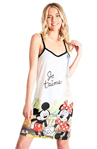 Disney Nachthemd Damen Ärmellos Nachtkleid Spaghettiträgern Schlafshirt Stitch Mickey Minnie Aristocats Marie Damen Teenager Mädchen Nachtwäsche S-XL (S, Mehrfarbig) von Disney