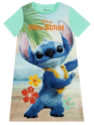 Disney Nachthemden Für Mädchen, Nachthemd Kurzarm Lilo Und Stitch Nachtwäsche, Lilo & Stitch Nachthemd Mädchen, Schlafanzug Kinder, Grün 158 von Disney