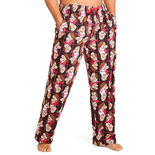 Disney Nightmare Before Christmas Pyjamahose Herren Lang - Baby Yoda Schlafanzug Herren Lang in den Größen S-3XL (Rot Grumpy, L) von Disney