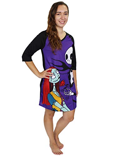 Disney Nightmare Before Christmas Women's 3/4 Sleeve Dorm Nightgown Pajamas von Disney