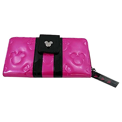 Disney Parks Minnie Loves Mickey Wallet Embossed Pink Black von Disney