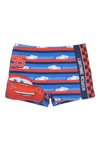 Disney Pixar Cars Jungen Badeanzug, Lightning McQueen Boxer Badeshorts, Kinder Badehose, Größe 4 Jahre, Blau von Disney