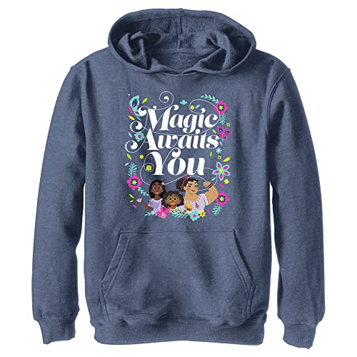 Disney Pixar Encanto Family Magic Awaits You Boys Hoodie, Navy Blue Heather, Medium von Disney