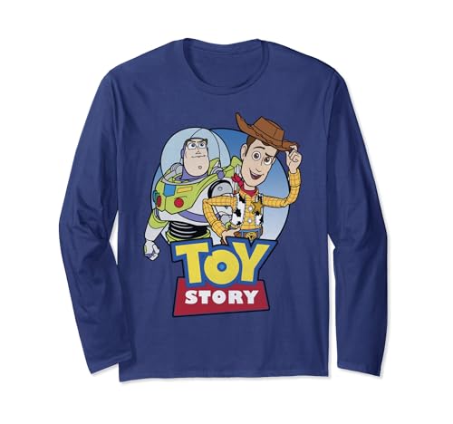 Disney Pixar Toy Story Woody And Buzz Circle Portrait Langarmshirt von Disney