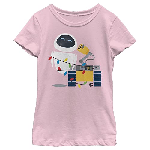 Disney Pixar Wall-E Eve Christmas Wrap Girls T-Shirt, Light Pink, X-Small von Disney