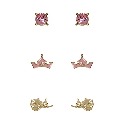 Disney Princess Sleeping Beauty SH00703YRPL Ohrring-Set, Pink/Gold, Einheitsgröße, Zink, Kein Edelstein von Disney