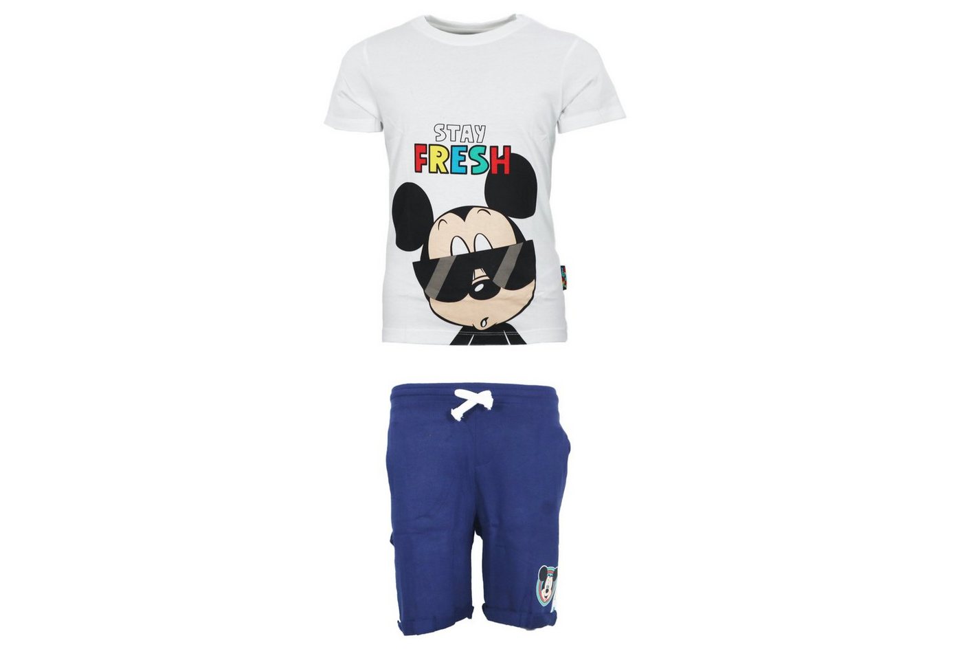 Disney Print-Shirt Disney Mickey Maus Sommerset Shorts plus T-Shirt Gr. 98 bis 128, Baumwolle von Disney