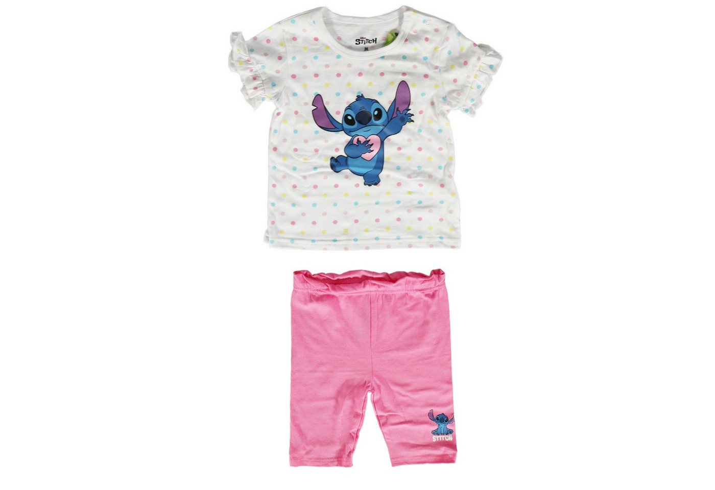 Disney Print-Shirt Disney Stitch Baby Mädchen Sommerset Shorts plus T-Shirt Gr. 62 bis 86 von Disney