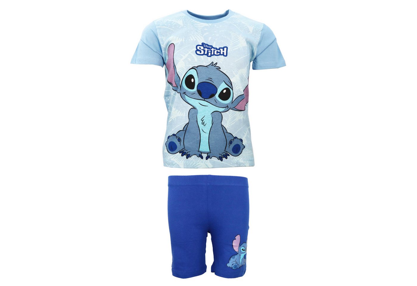 Disney Print-Shirt Disney Stitch Jungen Kinder Sommerset Shorts plus T-Shirt Gr. 98 bis 128, reine Baumwolle von Disney