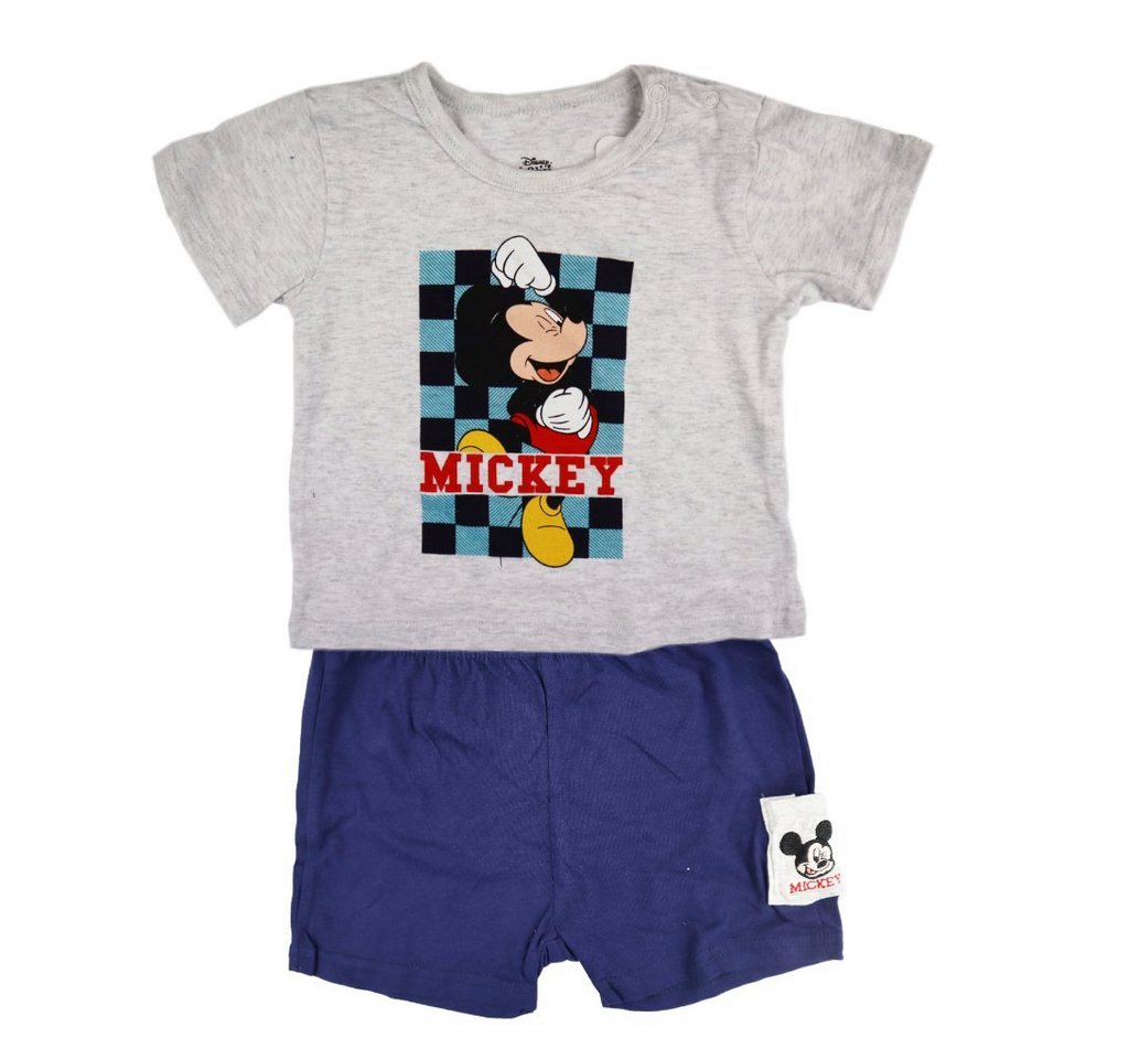 Disney Print-Shirt Mickey Maus Baby kurzarm T-Shirt und Shorts Gr. 62 bis 86, 100% Baumwolle von Disney