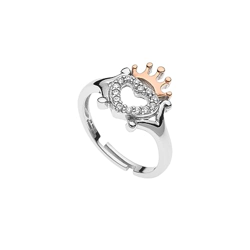 Disney Prinzessin-Ring aus Sterlingsilber mit Zirkonia Krone für Kinder und Mädchen, Schmuck, Metall, Zirkonia von Disney