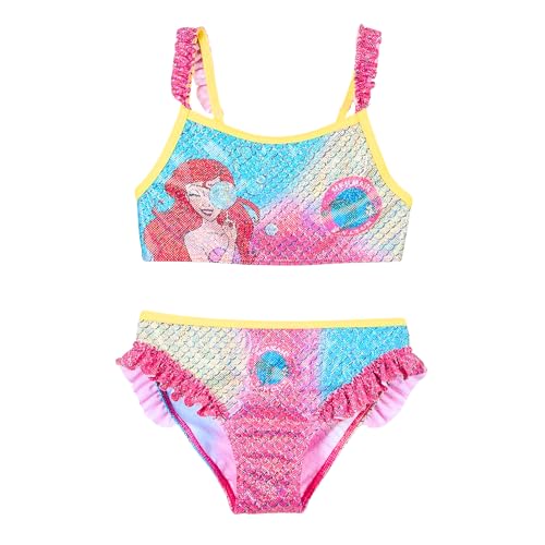 Disney Prinzessinnen Mädchen Bikini, Ariel Design Zweiteiliger Badeanzug, Kinderschwimmen, Größe 5 Jahre | Gelb von Disney