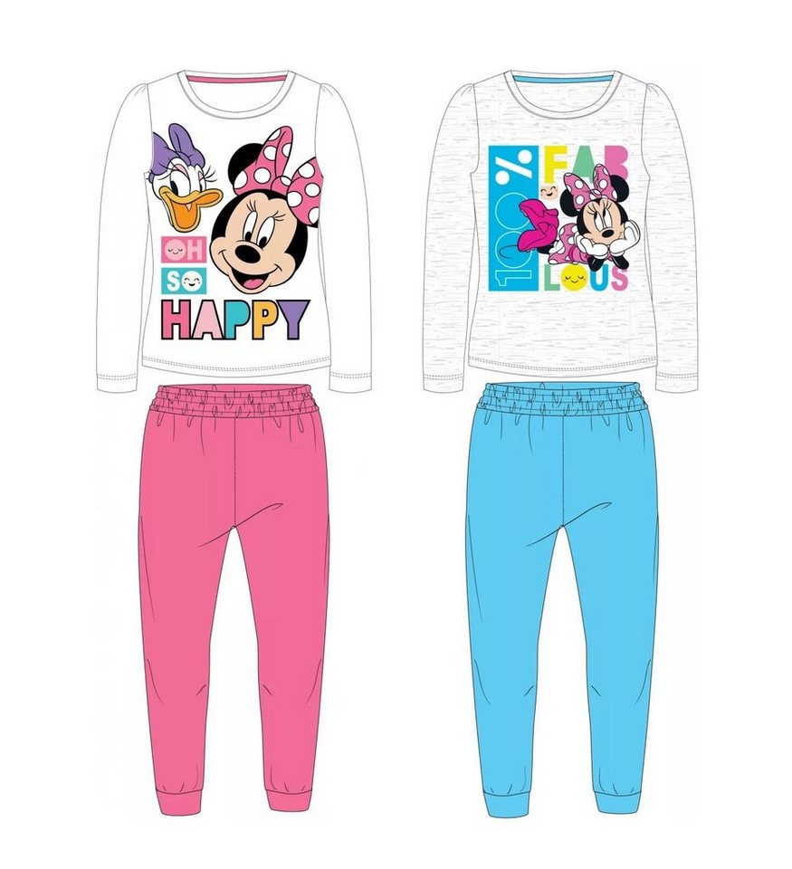 Disney Pyjama »Minnie Maus Freunde Kinder Schlafanzug Bilder Baumwolle Langarm« von Disney