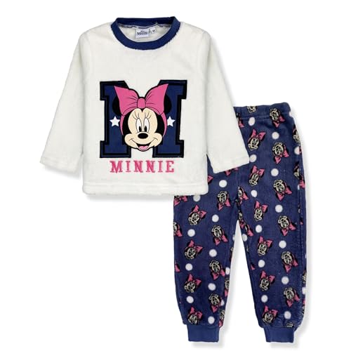 Disney Pyjama für Mädchen Minnie Maus aus Fleece Winter 6268, cremeweiß, 3 Jahre von Disney