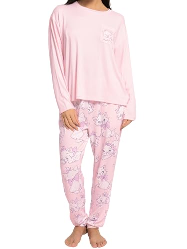 Disney Schlafanzug Damen | Marie Aristocats Frauen Schlafanzug | Damenschlafanzüge | Damen Pyjama Set | Frauen Nachtwäsche | Rosa M von Disney