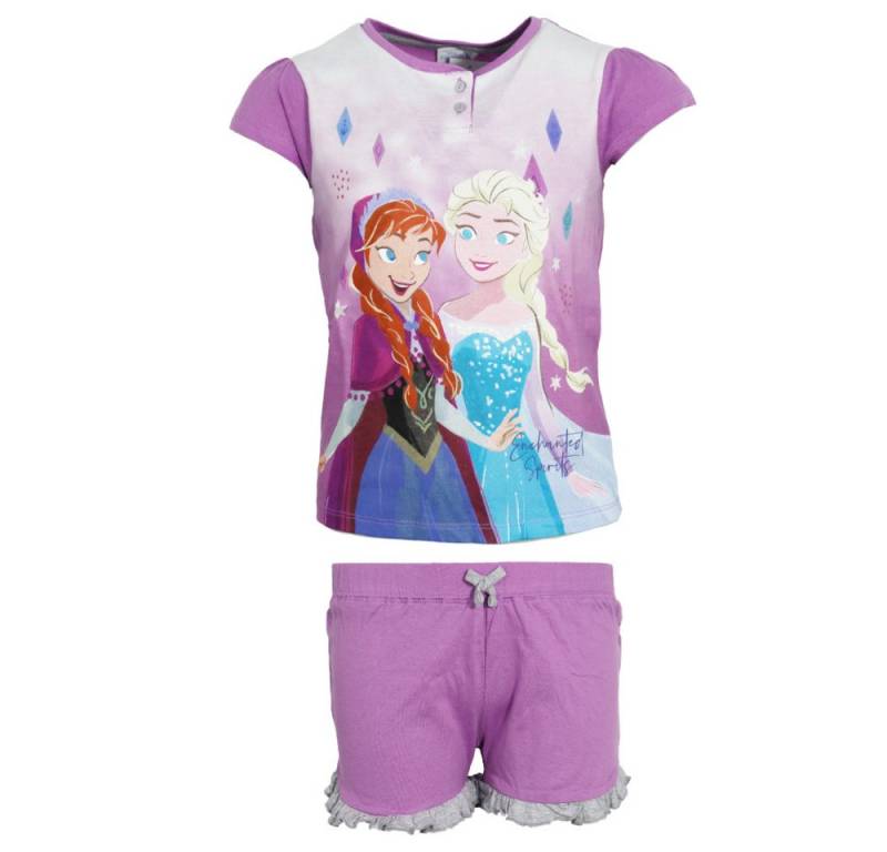 Disney Schlafanzug Disney Die Eiskönigin Elsa Kinder kurzarm Pyjama 100% Baumwolle, Gr. 98 bis 128 von Disney
