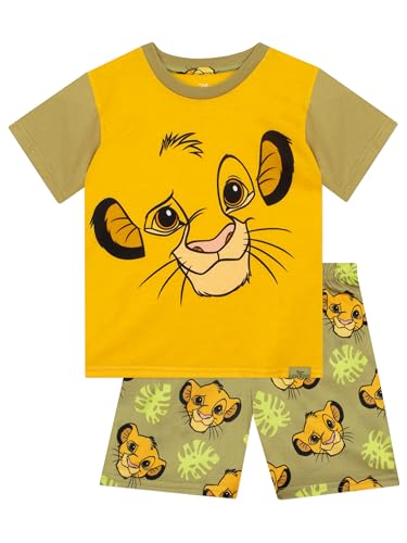Disney Schlafanzug | Simba König Der Löwen Kinder Schlafanzug Jungen | Sommer Pyjama Jungen | Gelb 116 von Disney