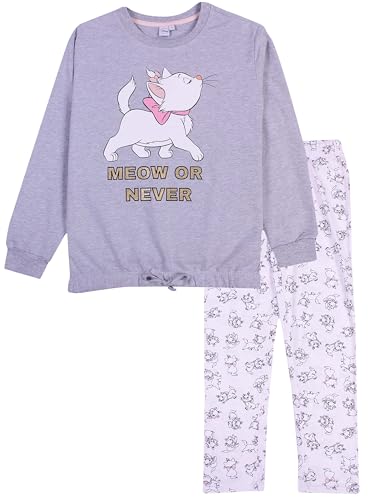 Disney Schlafanzug für Damen, mit Minnie Maus, Marie Cat und Dumbo. Damen-Pyjama-Sets für Frauen. Luxuriöse weiche Baumwolle, perfekte Damen-Nachtwäsche., Grau Marie, 46 von Disney