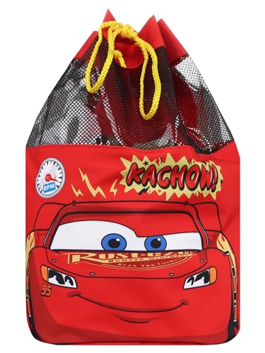 Disney Schwimmtasche | Cars Jungen Schwimmtasche | Jungen Lightning McQueen Rucksack | Einheitsgröße | Rot von Disney