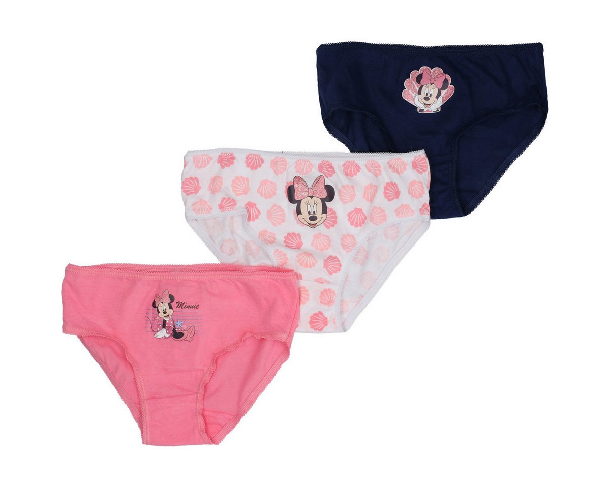 Disney Slip Minnie Mouse Mädchen (3-St) Schlüpfer, Höschen, Unterhose, Unterwäsche, Baumwollslip von Disney