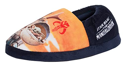 Disney Star Wars Jungen Mandalorian Hausschuhe Kinder Baby Yoda Das Kind Slip On Pantoletten Hausschuhe, navy, 32 EU von Disney